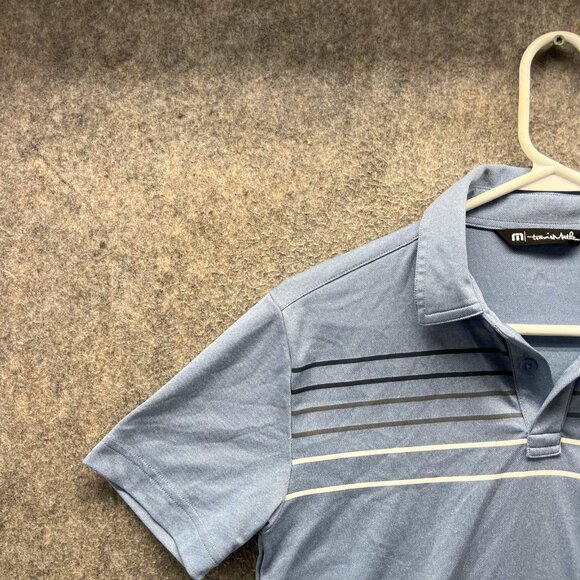 Travis Mathew Polo Shirt Mens Medium Blue Pebble Beach Golf Links Performance - Picture 9 of 14
